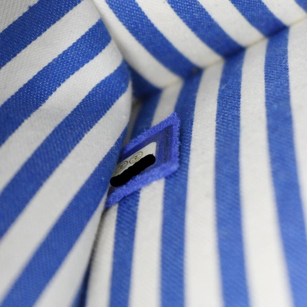 Chanel Coco Envelope Flap Quilted Chevron Leather Crossbody Bag Blue - Picture 13 of 13